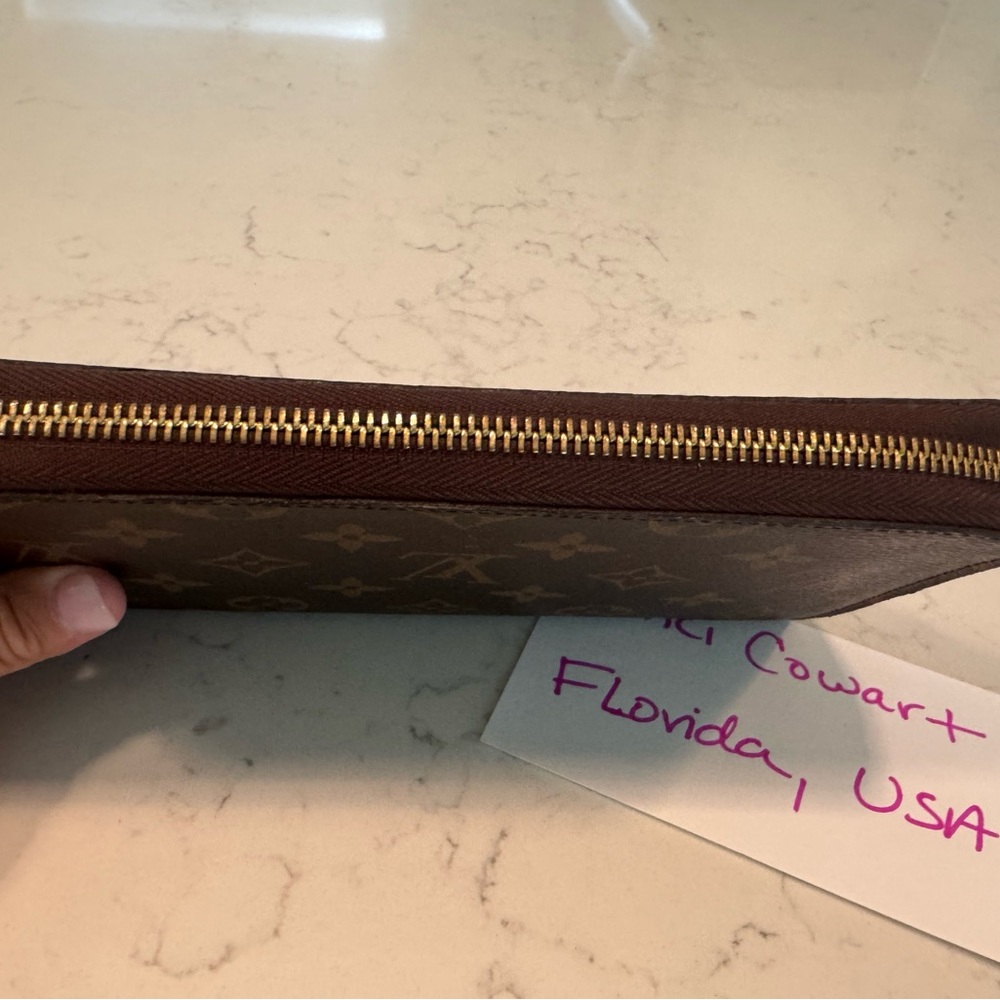 Louis Vuitton Brown and Gold Monogram Zip Wallet - Picture 10 of 16